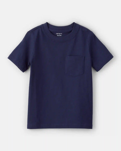 Toddler Solid Short-Sleeve Pocket Tee - Navy