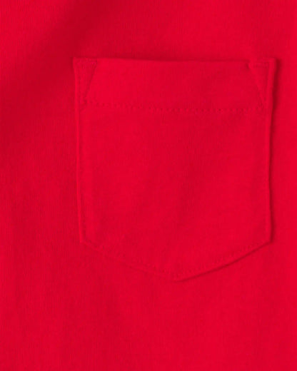 Toddler Solid Short-Sleeve Pocket Tee - Red