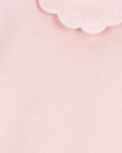 Toddler Scalloped Collar Short-Sleeve Top - Pink