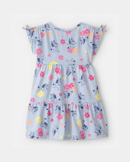 Toddler Girl Bluey™ Floral Dress - Blue