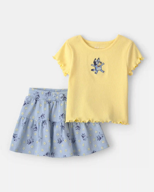 Toddler Girl 2-Piece Bluey™ Top & Skort Set - Yellow/Blue