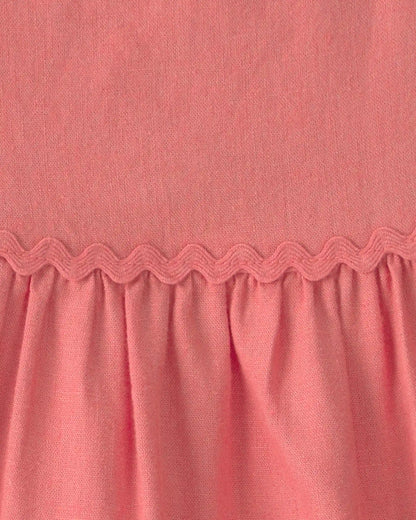 Toddler Girl Ruffle-Sleeve Tiered Dress - Coral