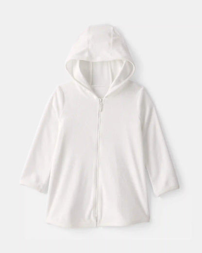 Toddler Girl Terry Cover Up - White