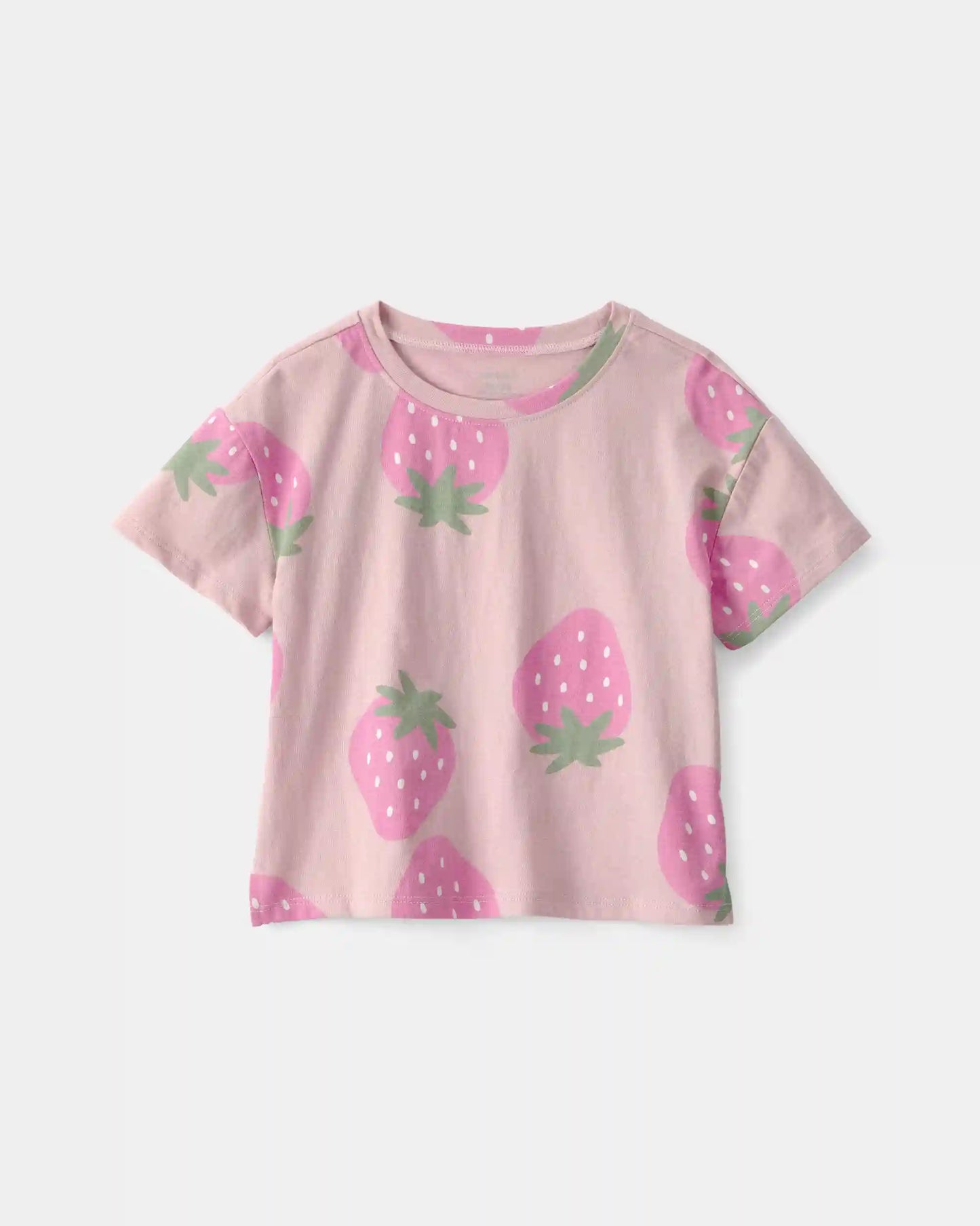 Toddler Girl Strawberry Relaxed Top - Pink