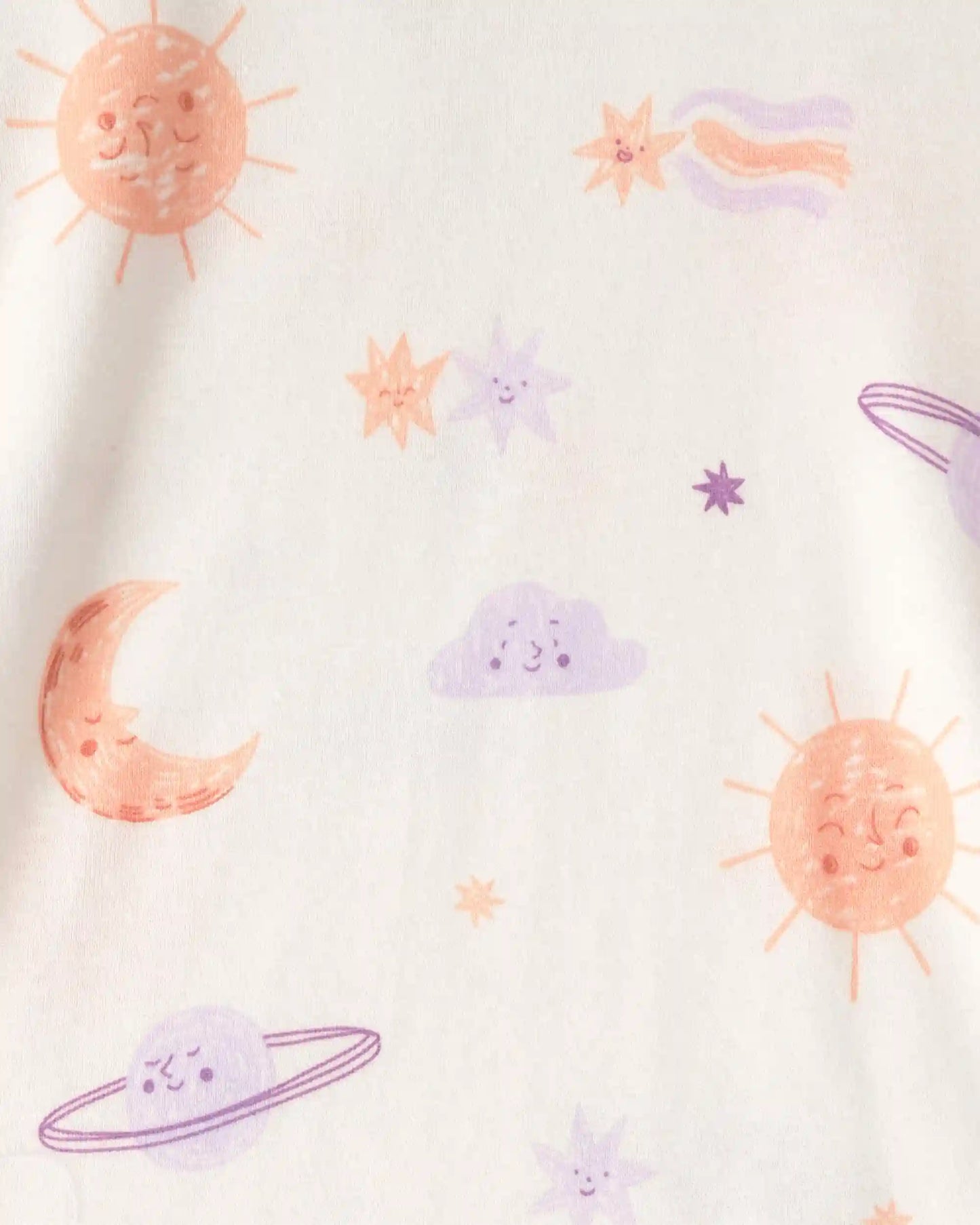 Toddler Girl Space Constellation Tie-Dye 100% Cotton Snug Fit 4-Piece Pajama Set - Purple