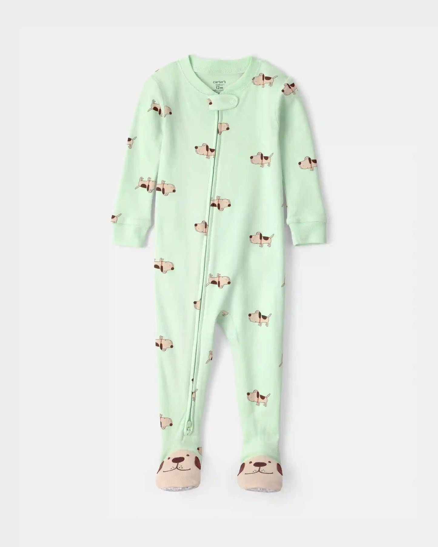 Toddler Dog 100% Cotton Snug Fit 1-Piece Pajama - Green