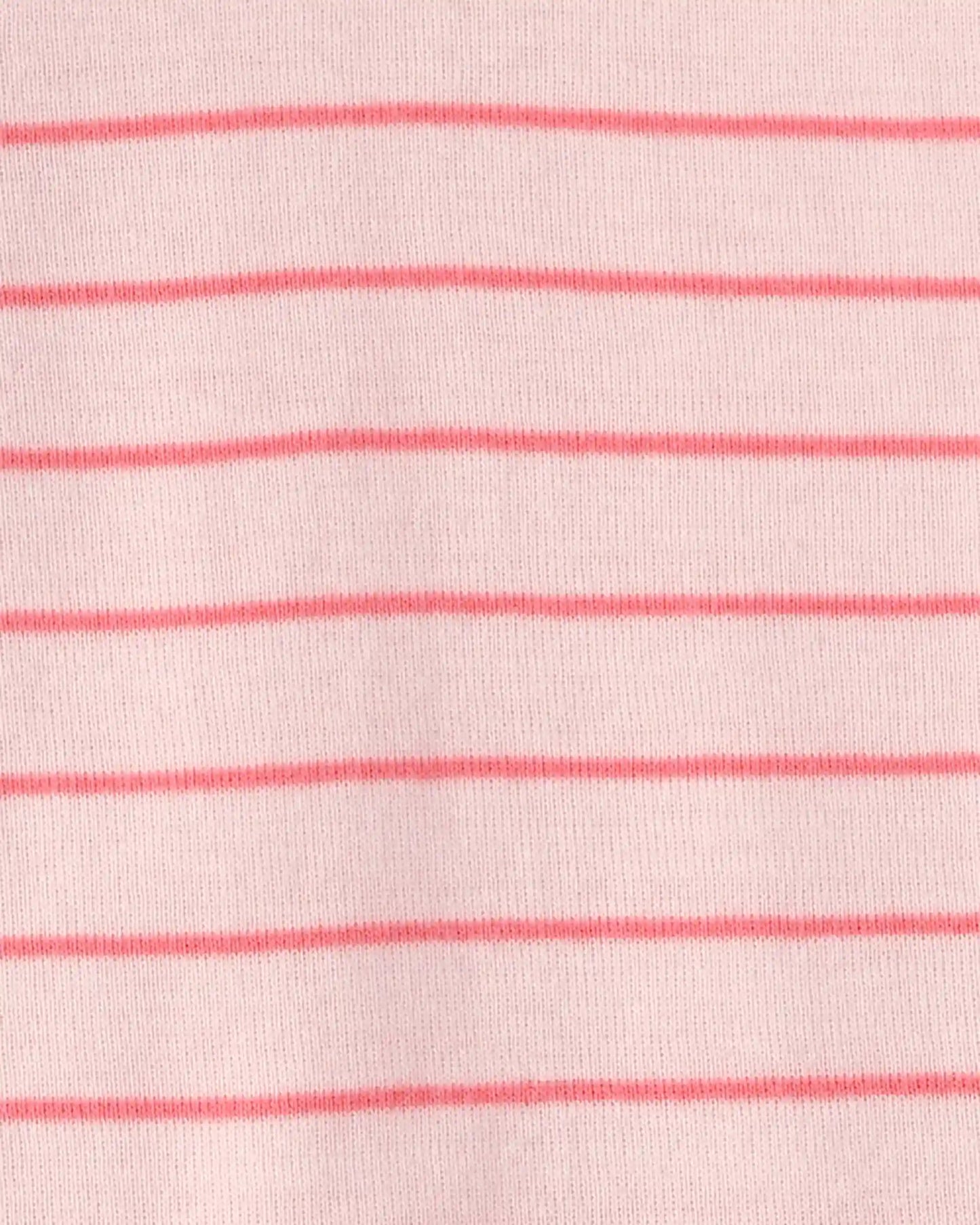 Toddler Girl Ladybug Striped 100% Cotton Snug Fit 1-Piece Pajama - Pink