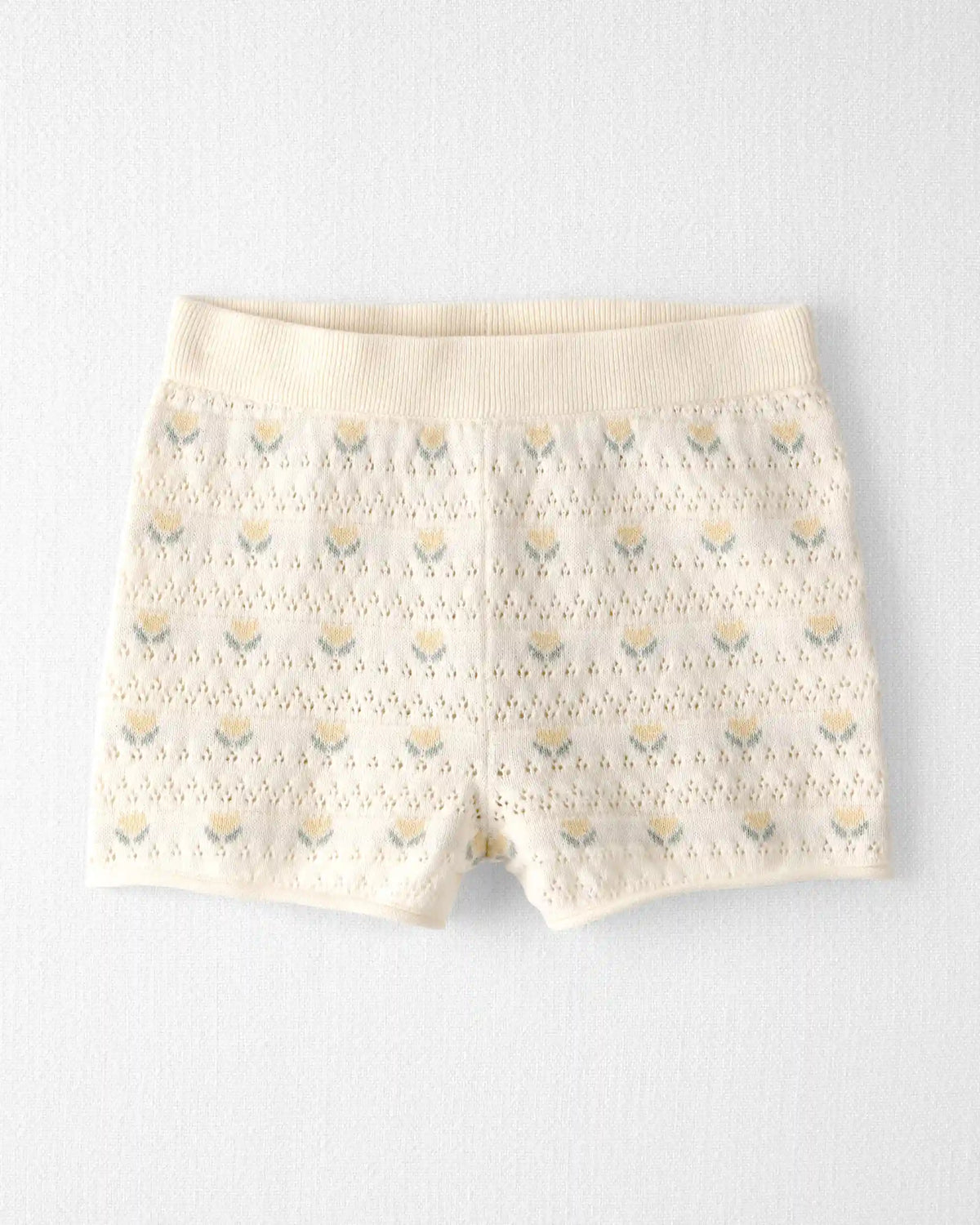 Toddler Girl Organic Cotton Sweater Knit Set in Honey Floral Print