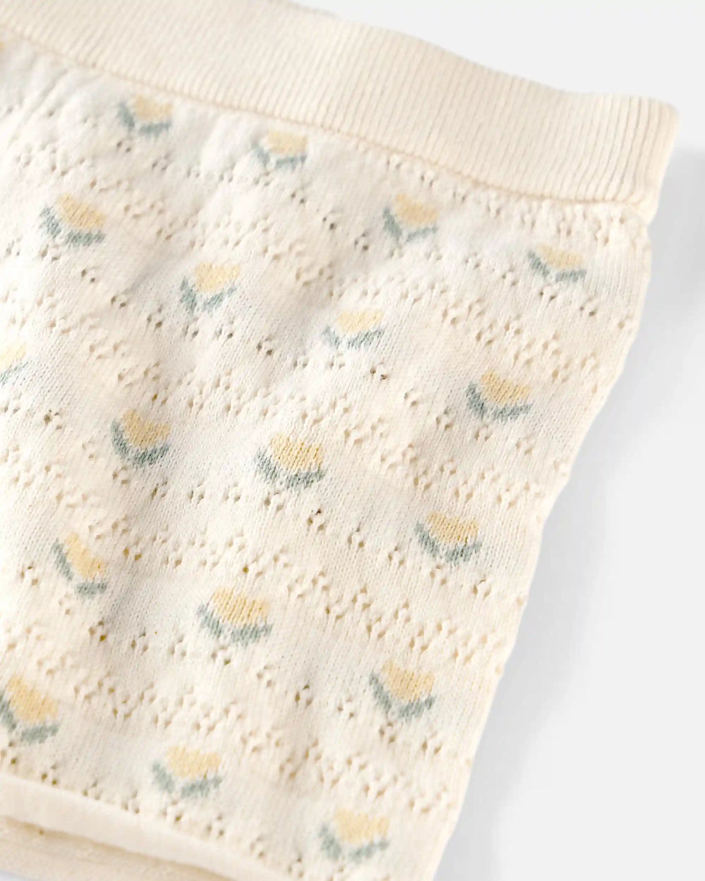 Toddler Girl Organic Cotton Sweater Knit Set in Honey Floral Print