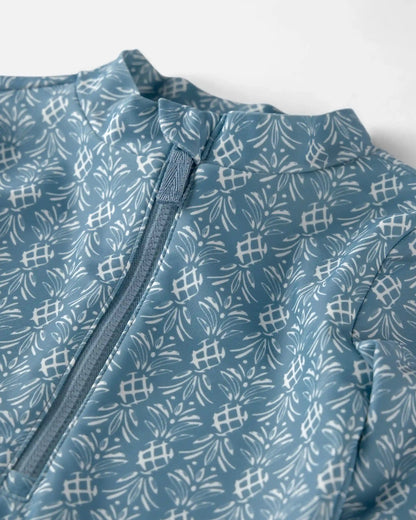 Toddler Girl Recycled Rashguard Swimsuit in Bloom Lagoon
