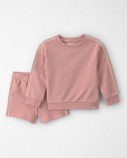 Toddler Girl 2-Piece Organic Cotton French Terry Pullover & Short Set