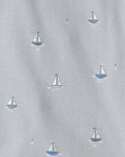 Toddler 2-Piece Organic Cotton Ribbed Pajama Set in Sail Away Print