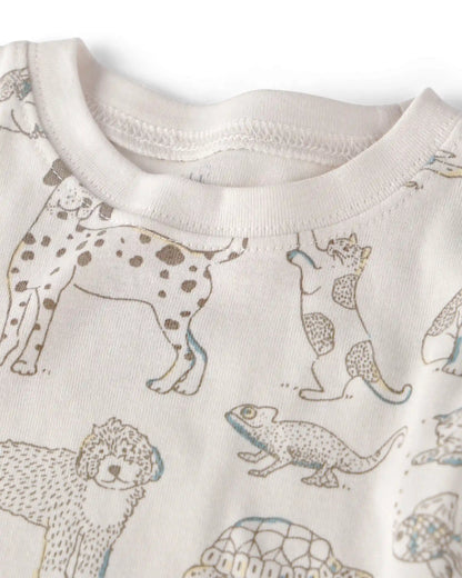 Toddler 2-Piece Organic Cotton Ribbed Pajama Set in Pet Print