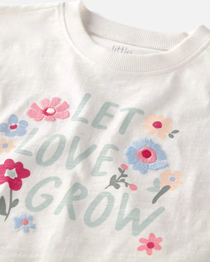 Toddler Girl Organic Cotton 'Let Love Grow' Boxy Tee
