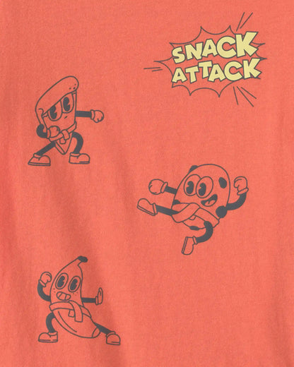 Toddler Boy Snack Attack Graphic Tee - Coral
