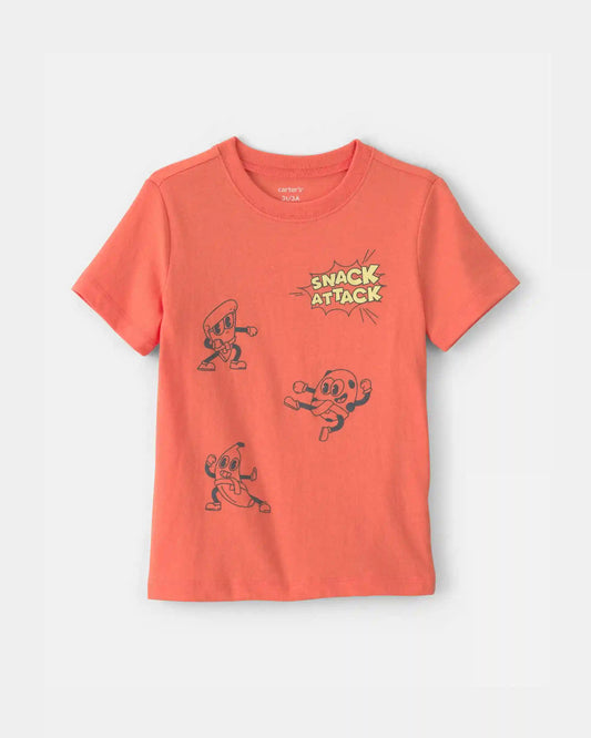 Toddler Boy Snack Attack Graphic Tee - Coral