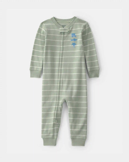 Toddler Boy Beach 100% Cotton 1-Piece Pajama - Green