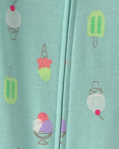 Toddler Girl Popsicle 100% Cotton 1-Piece Pajama - Blue