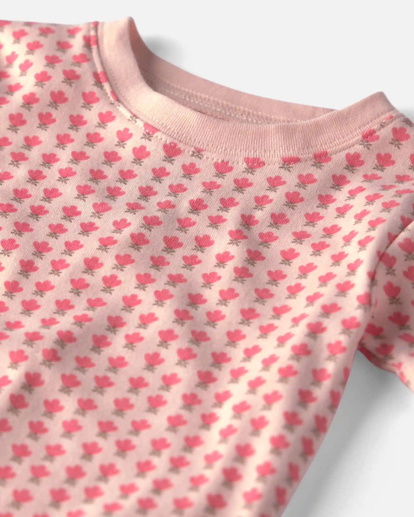 Toddler Girl 2-Piece Organic Cotton Pajamas in Pink Floral