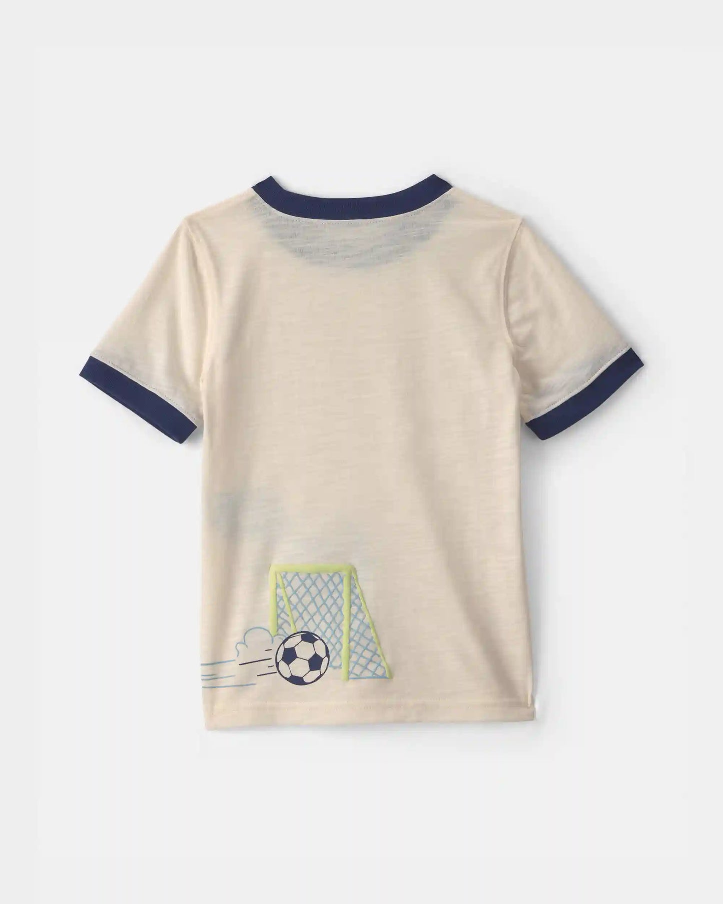 Toddler Boy Dinosaur Soccer Graphic Tee - Cream