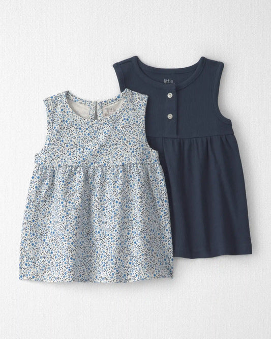 Toddler Girl 2-Pack Organic Cotton Knit Tanks in Meadow Bloom