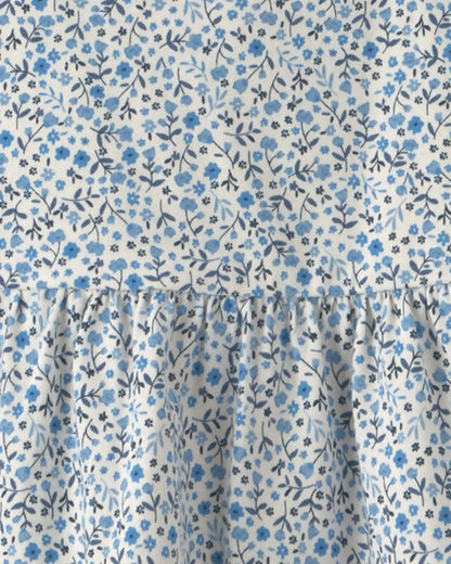 Toddler Girl Organic Cotton Tiered Dress in Meadow Bloom