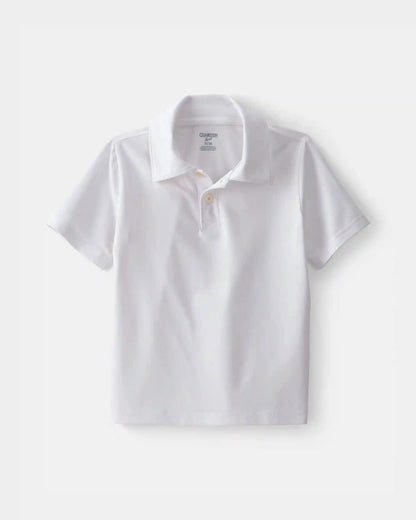 Toddler Boy Uniform Active Polo Shirt - White