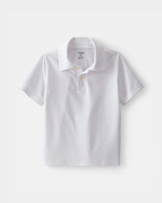 Toddler Boy Uniform Active Polo Shirt - White