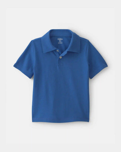 Toddler Boy Uniform Piqué Polo Shirt - Blue