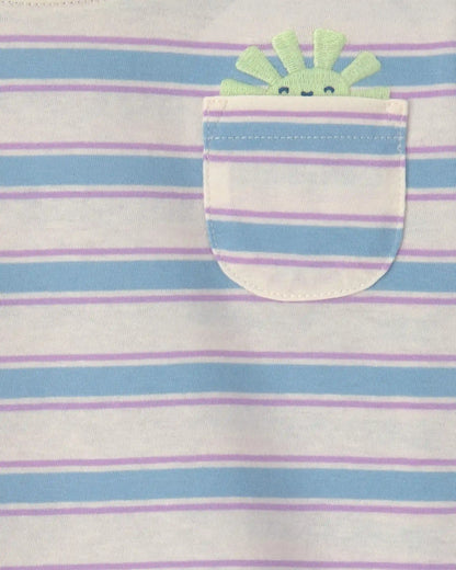 Toddler Girl Striped Short-Sleeve Top - Blue/Ivory