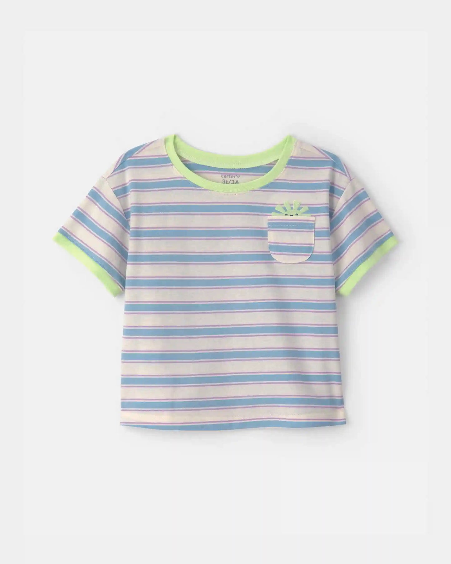 Toddler Girl Striped Short-Sleeve Top - Blue/Ivory