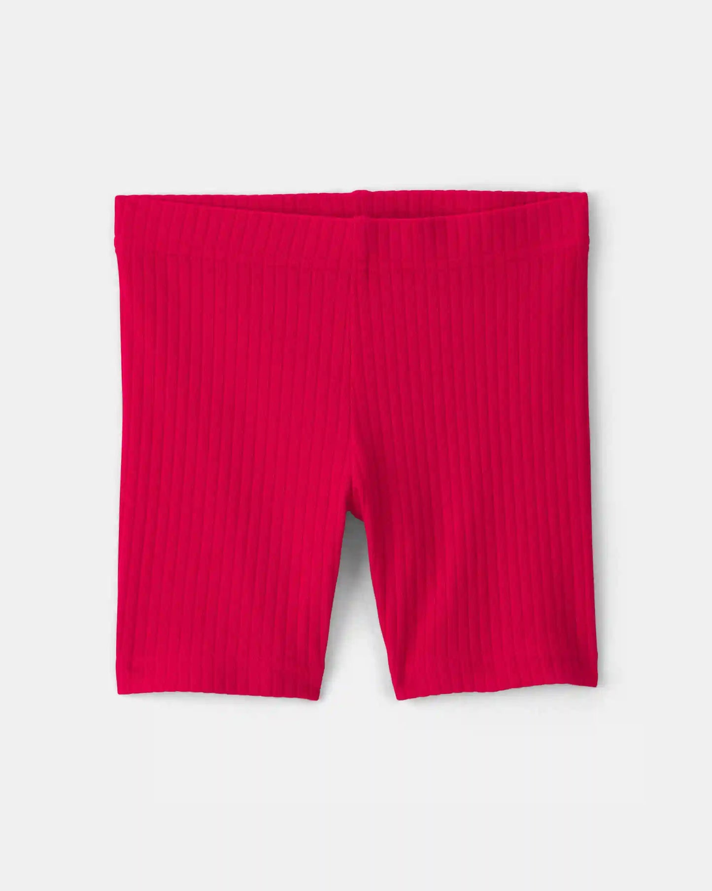 Toddler Girl Rib Bike Shorts - Red