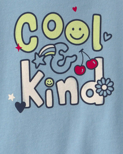 Toddler Girl 'Cool & Kind' Graphic Tee - Blue