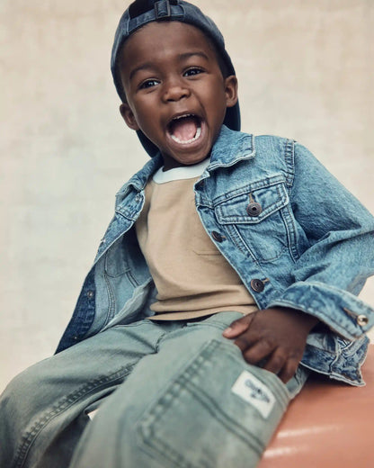 Toddler Boy Tools Embroidered Pocket Graphic Tee - Tan
