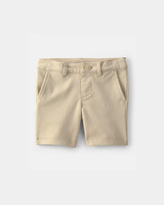 Toddler Girl Uniform Ponte Knit Shorts - Khaki