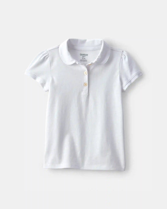 Toddler Girl Uniform Polo Shirt - White