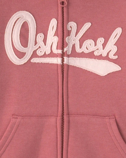 Toddler Girl OshKosh Logo Fleece Zip-Up Hoodie - Pink