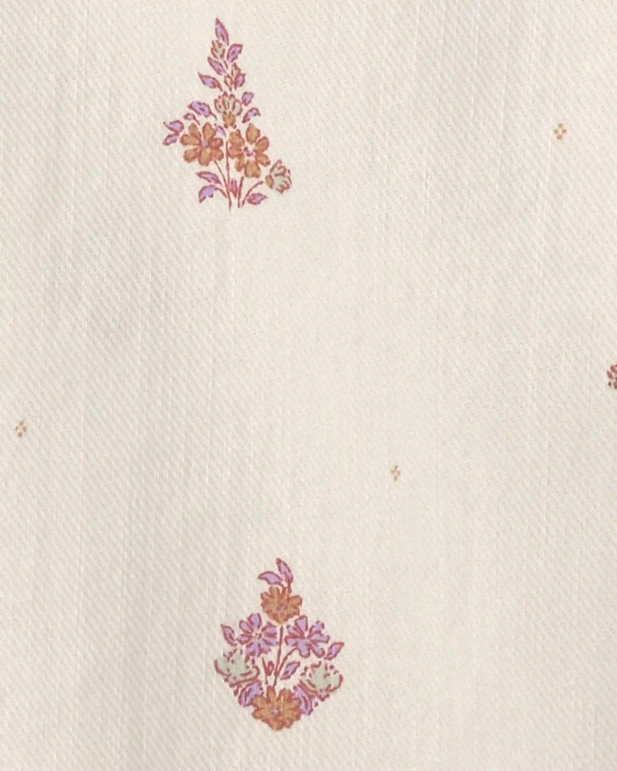 Toddler Girl Floral Short-Sleeve Twill Jumpsuit - Cream