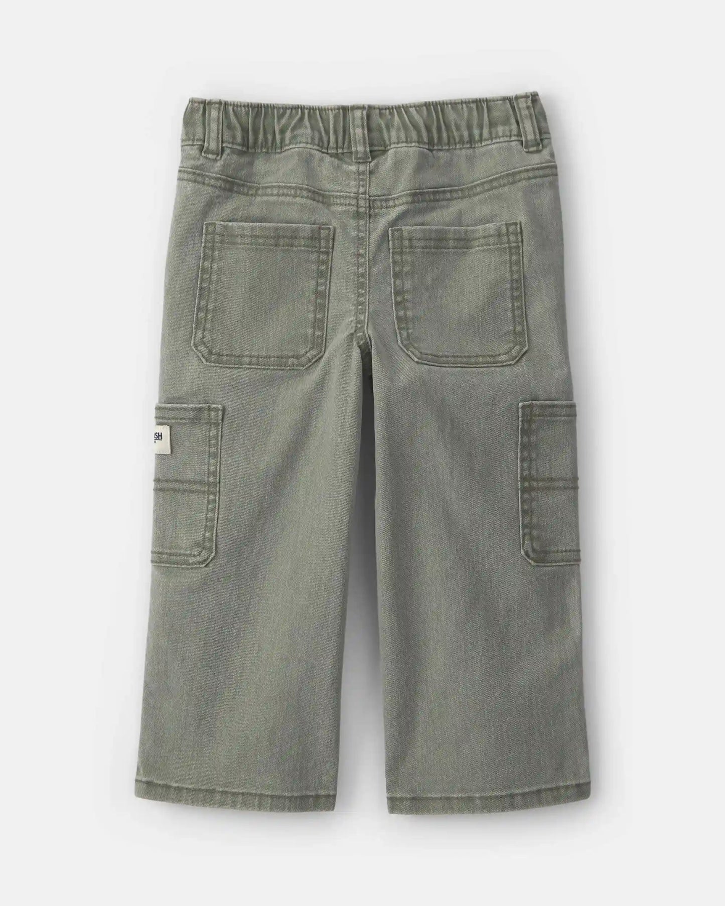 Toddler Boy Splatter Paint Wide-Leg Carpenter Pants - Green