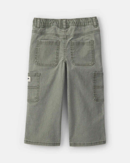 Toddler Boy Splatter Paint Wide-Leg Carpenter Pants - Green