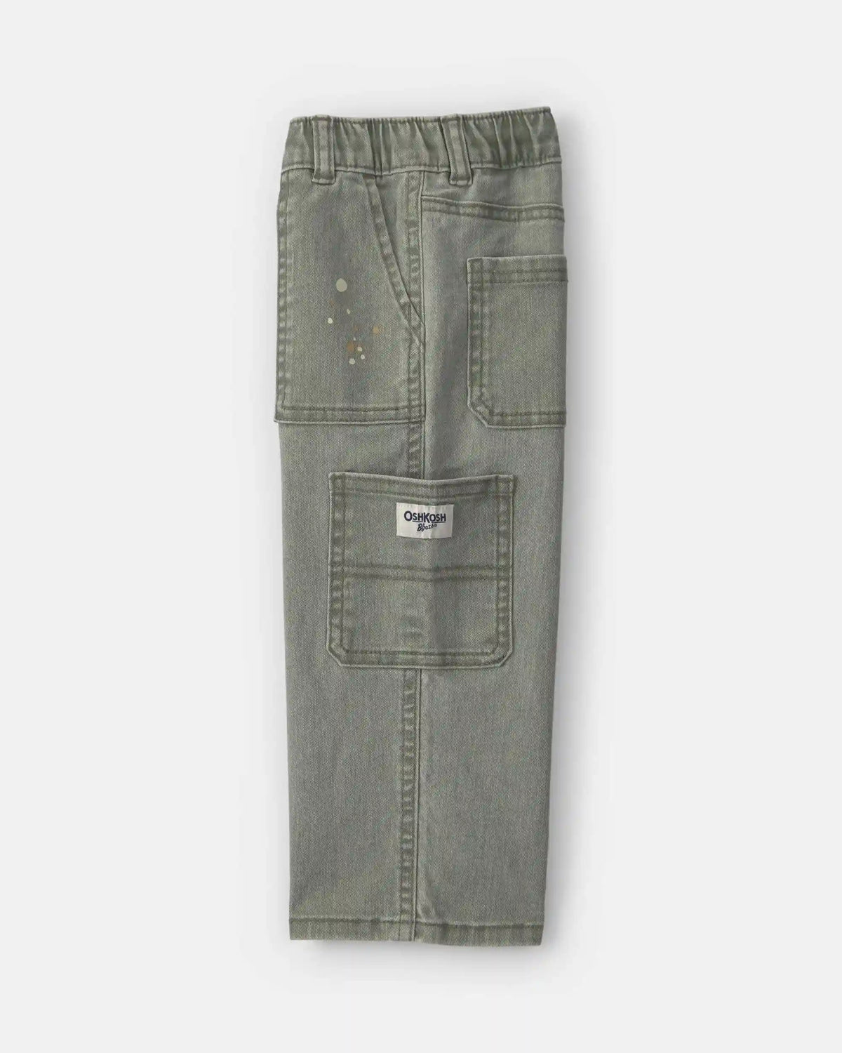 Toddler Boy Splatter Paint Wide-Leg Carpenter Pants - Green