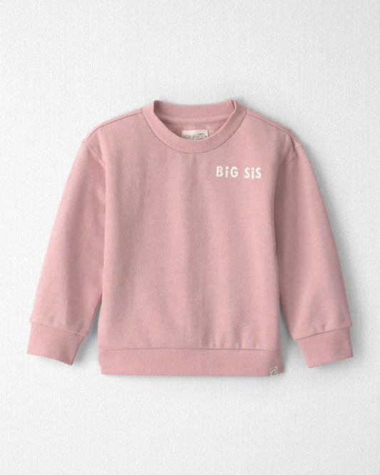 Toddler Girl Organic Cotton Big Sis Pullover