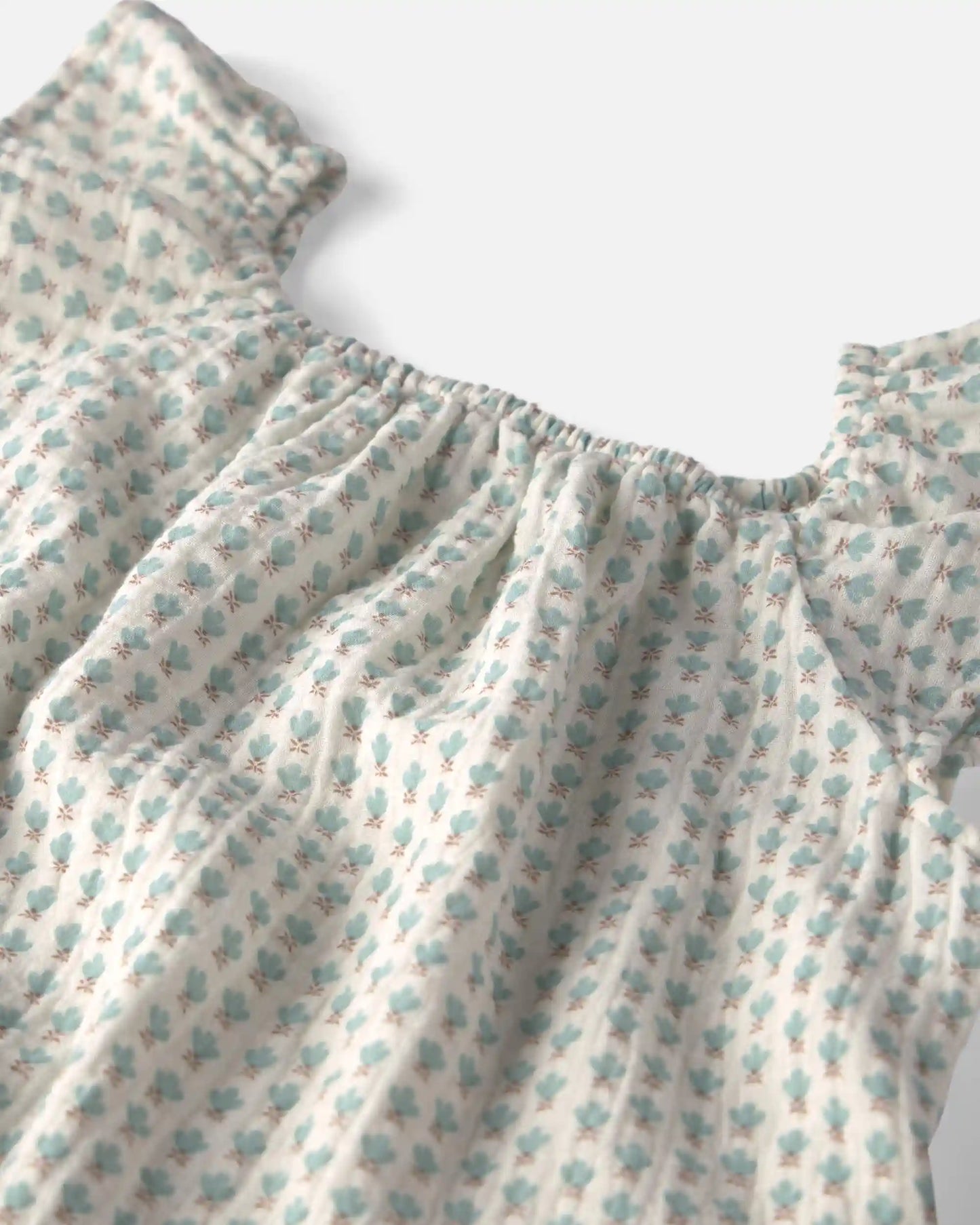 Toddler Girl 2-Piece Organic Cotton Gauze Top & Short Set in Floral