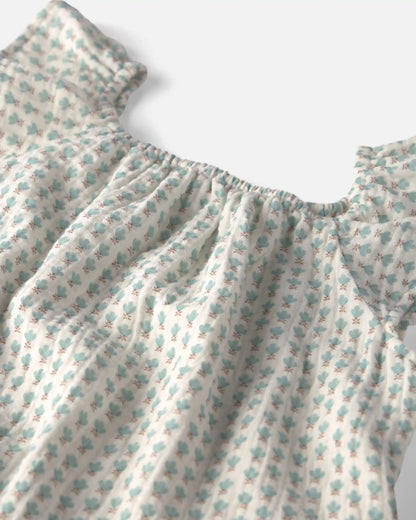 Toddler Girl 2-Piece Organic Cotton Gauze Top & Short Set in Floral