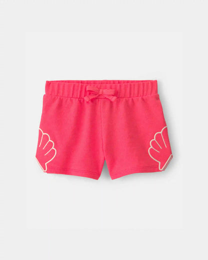 Toddler Girl Shell French Terry Shorts - Coral