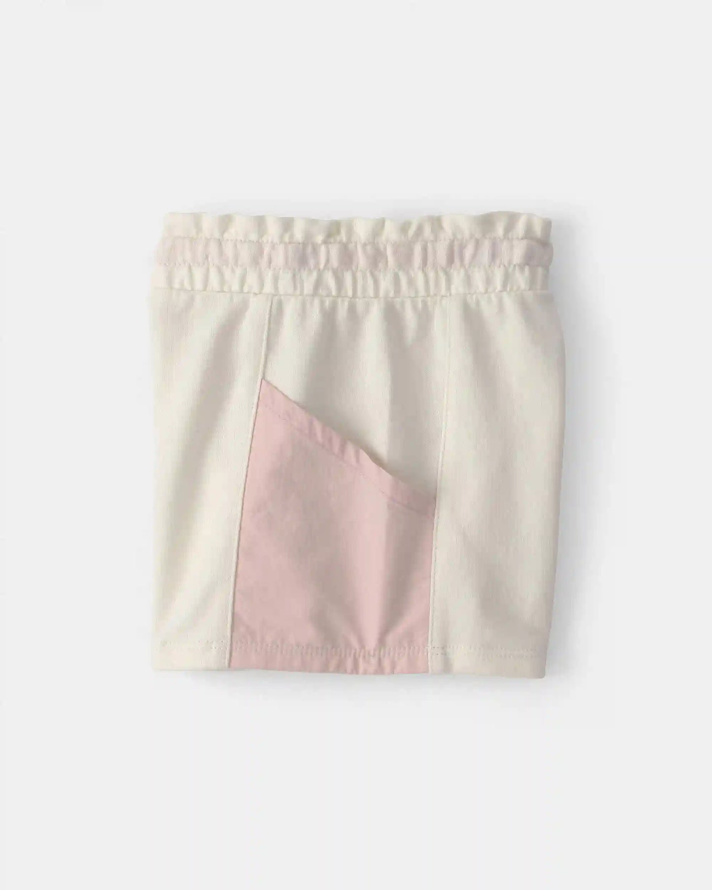 Toddler Girl French Terry Shorts - Pink/Ivory