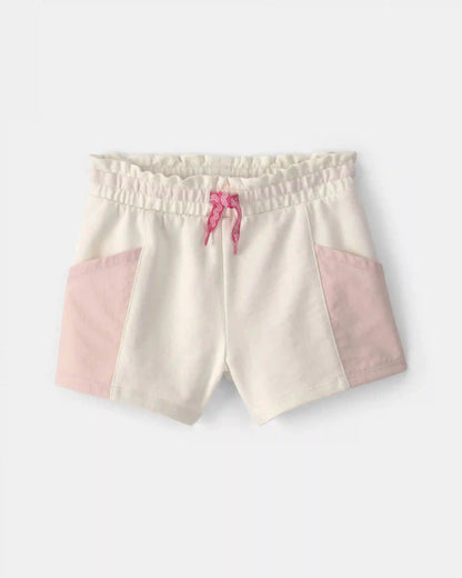 Toddler Girl French Terry Shorts - Pink/Ivory