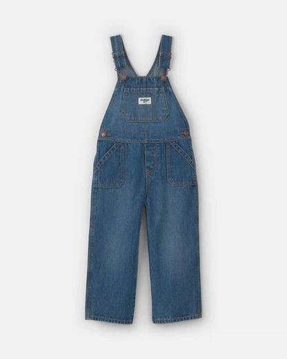 Toddler Girl Wide-Leg Overalls - Medium Wash