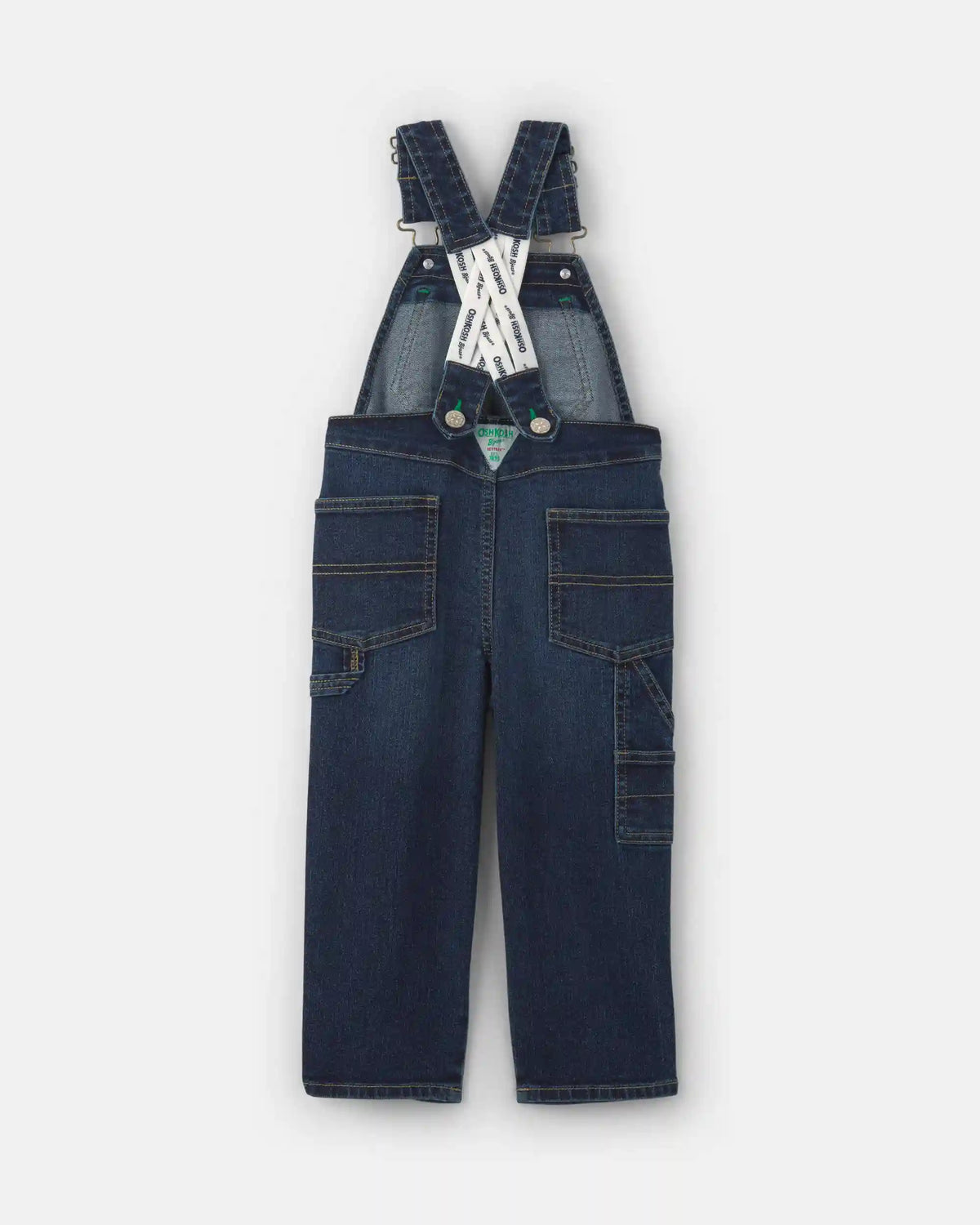 Toddler Elastic Strap Denim Overalls - Dark Wash