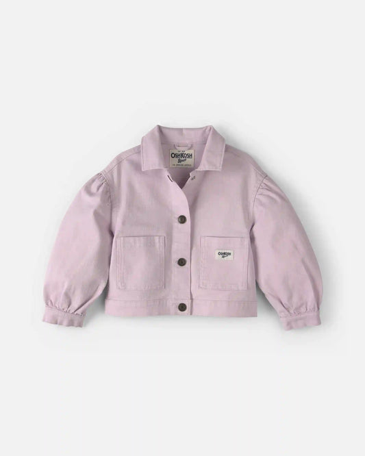 Toddler Girl Twill Bomber Jacket - Purple